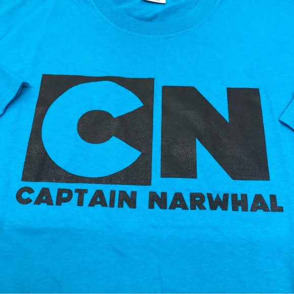 CN Captain Narwhal Cartoon Funny Graphic T-Shirt Mens XL Blue New - Picture 2 of 4